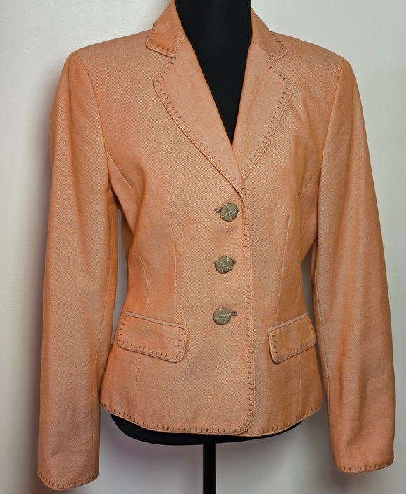 Worth New York Tailored Orange Blazer Size 6 | Whipstitch Detail - Picture 1 of 6
